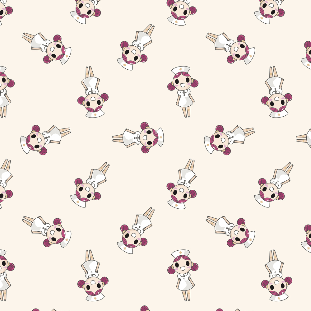 Cartoon Nurse Fabric - Tan