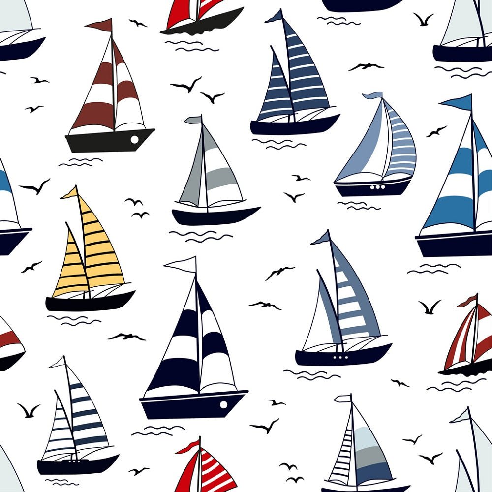 Cartoon Sailboat Fabric