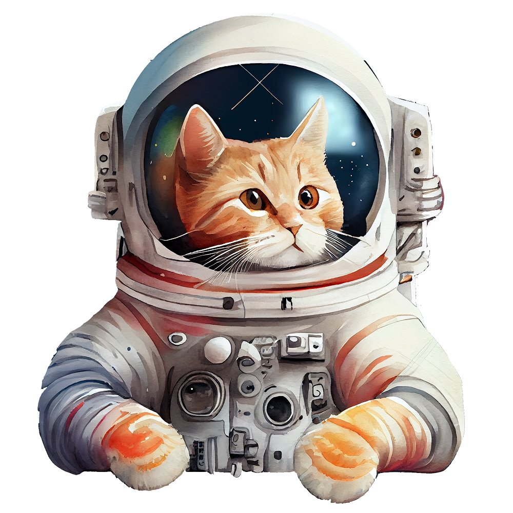 Cat Astronaut #3 Fabric Panel