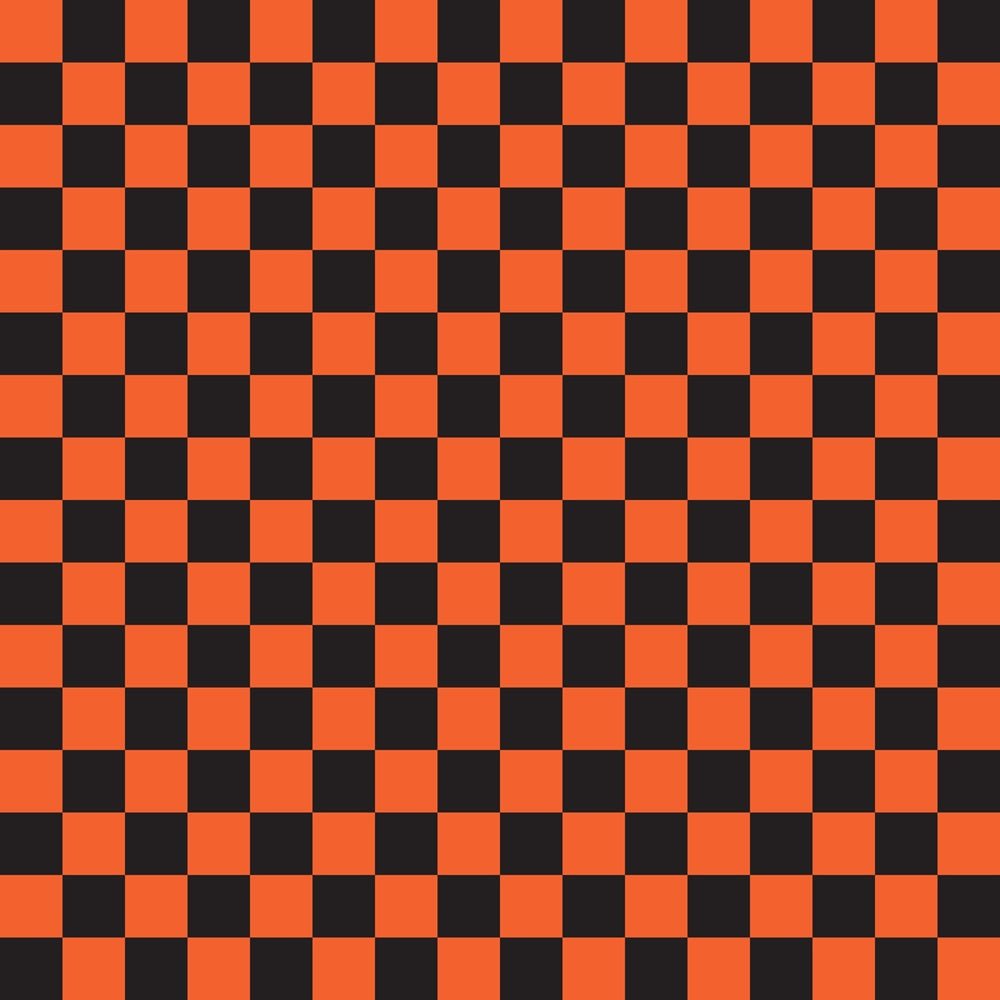 Checkered Basics Fabric - Pumpkin on Black