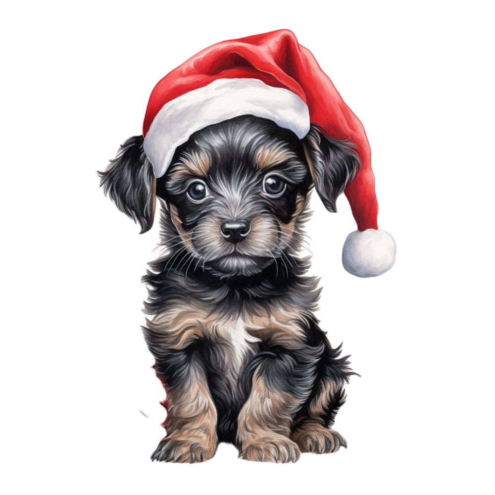 Christmas Animals Puppy #2 Fabric Panel