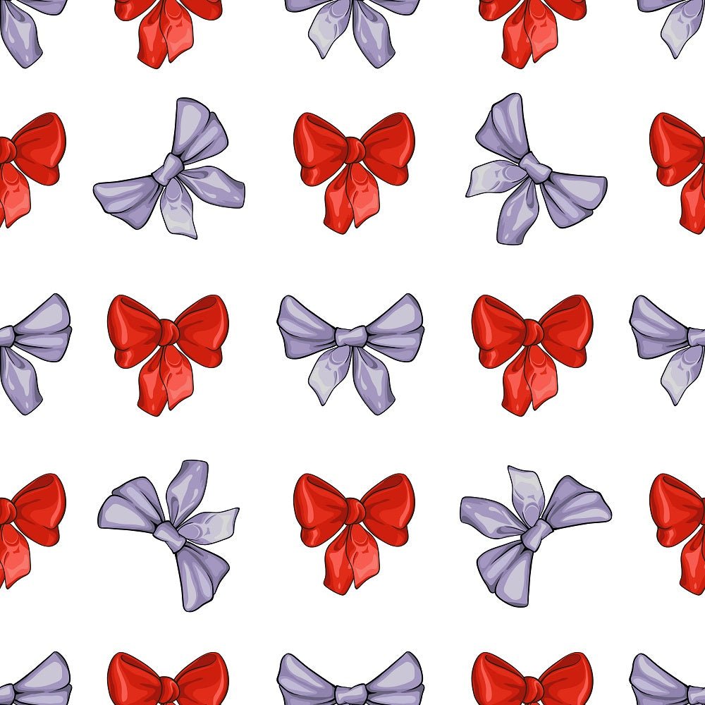 Christmas Bows Fabric - Red & Purple