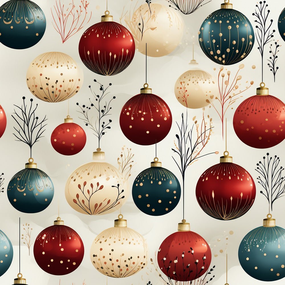 Christmas Bulbs Pattern #13 Fabric
