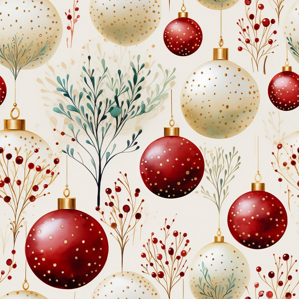 Christmas Bulbs Pattern #3 Fabric