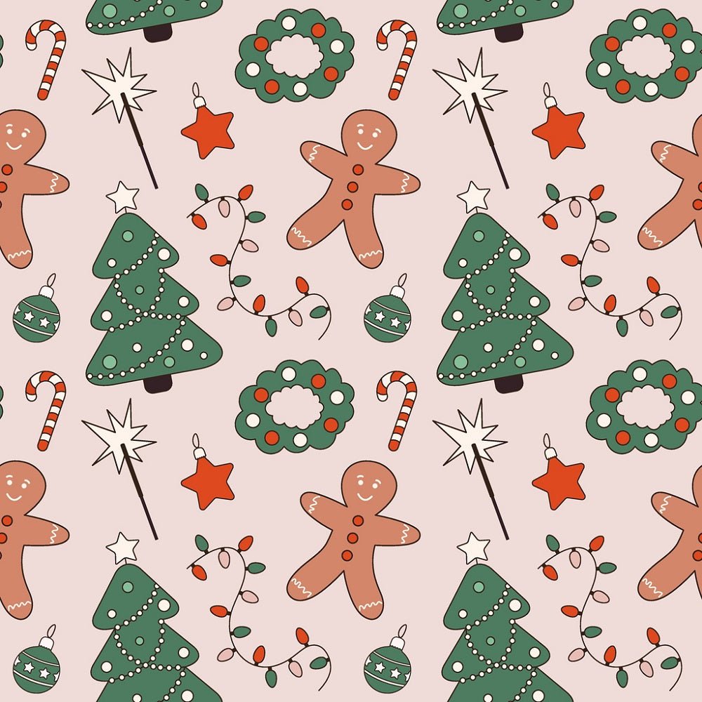 Christmas Day Elements Fabric