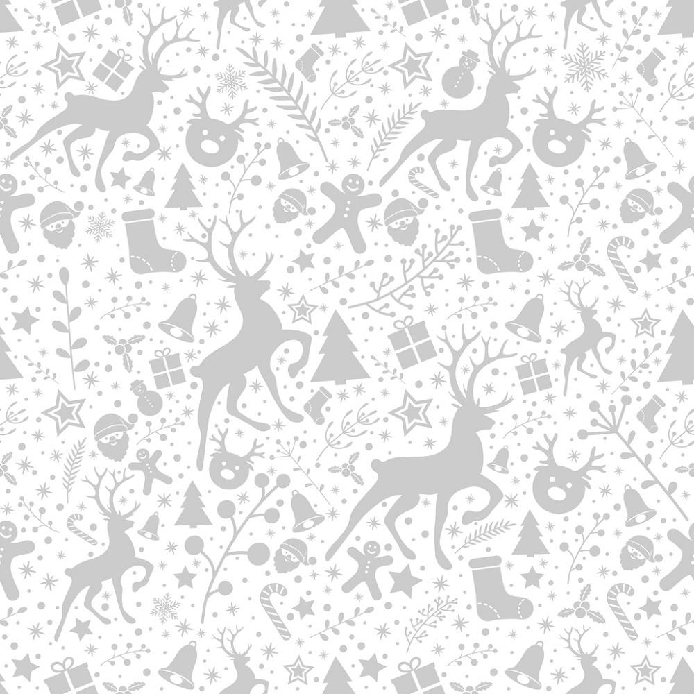 Christmas Decorations Fabric - Gray