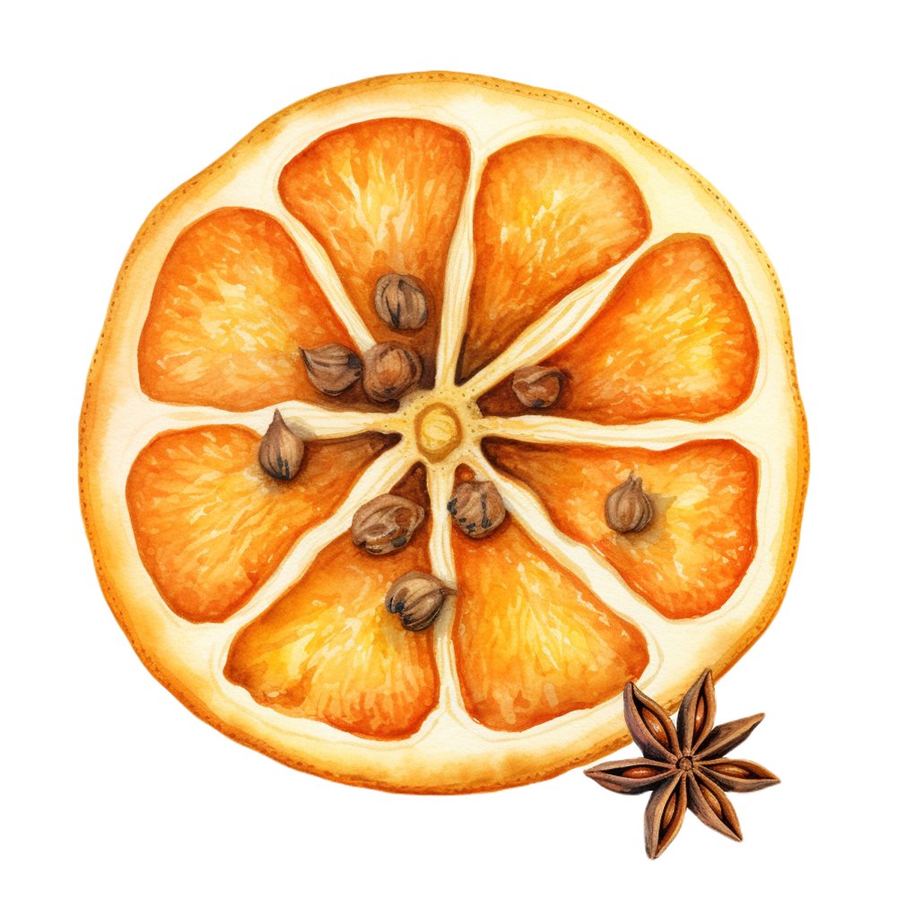 Christmas Dessert Candied Orange #2 Fabric Panel