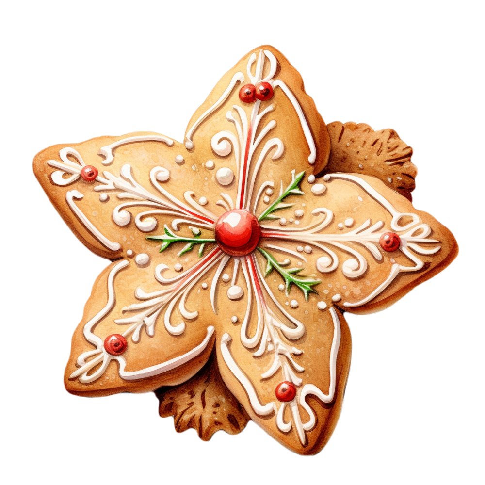 Christmas Dessert Star Cookies #1 Fabric Panel