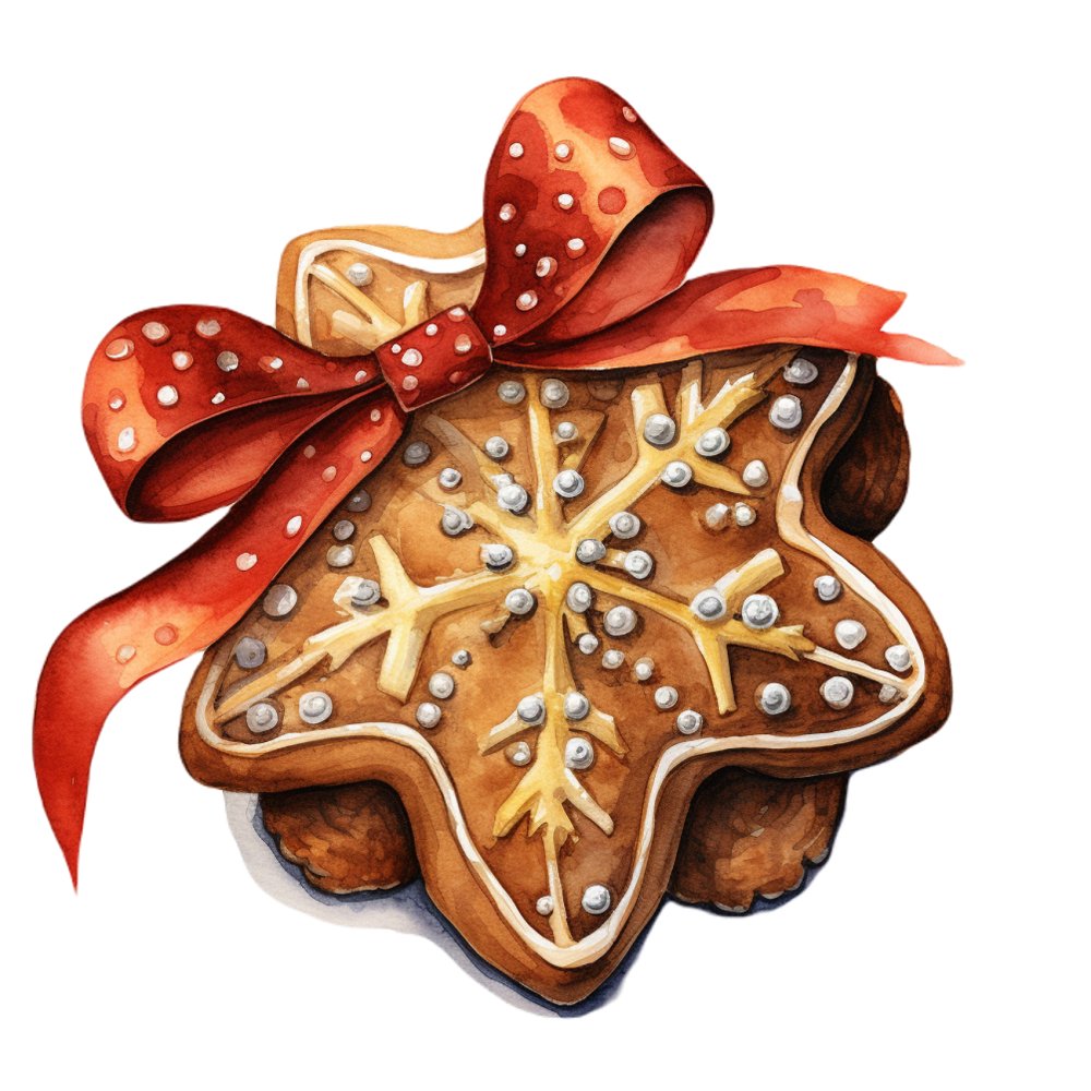 Christmas Dessert Star Cookies #2 Fabric Panel