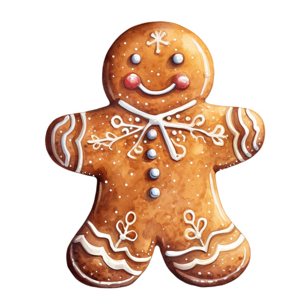 Christmas Desserts Gingerbread Man #4 Fabric Panel