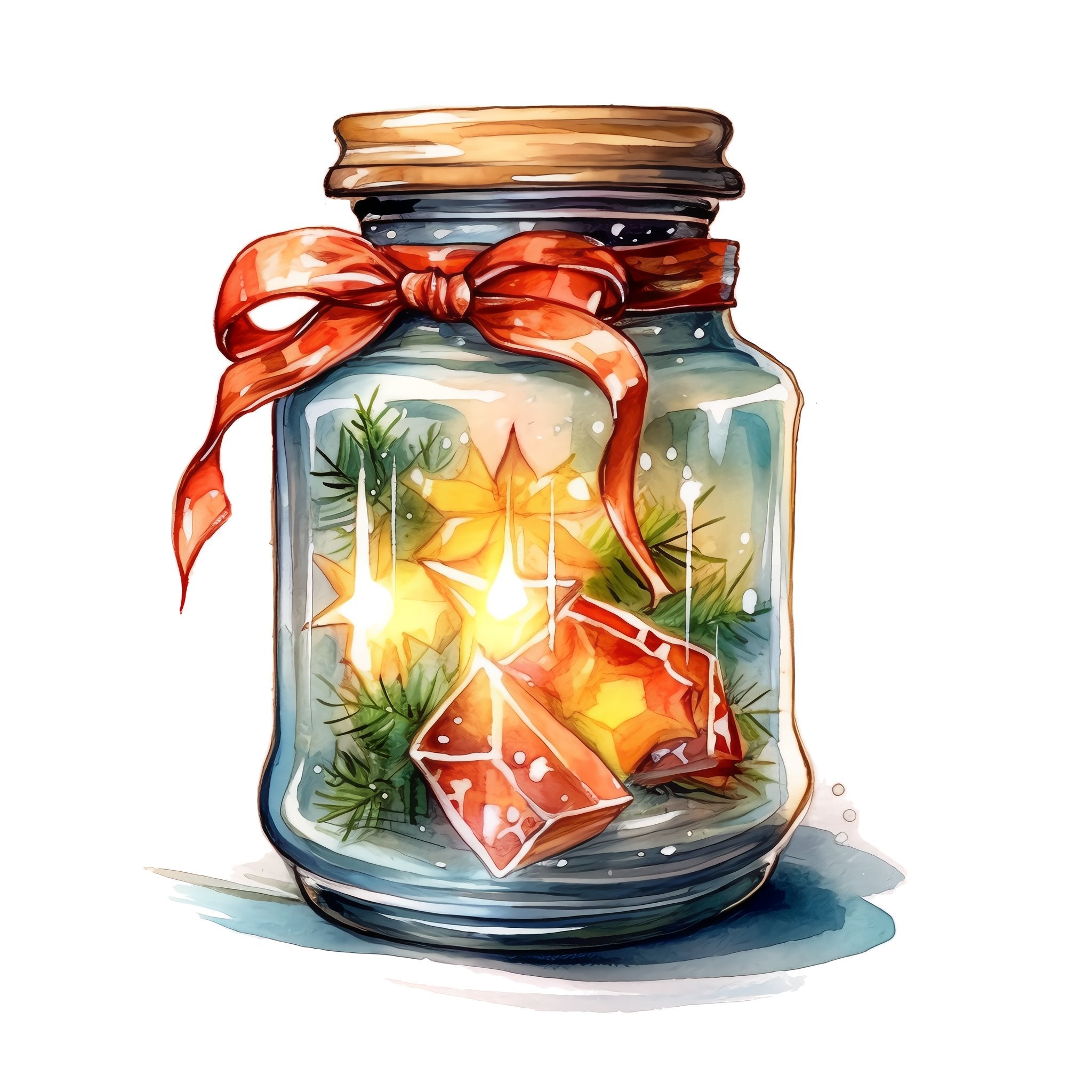 Christmas Eve Scene Jar #18 Fabric Panel