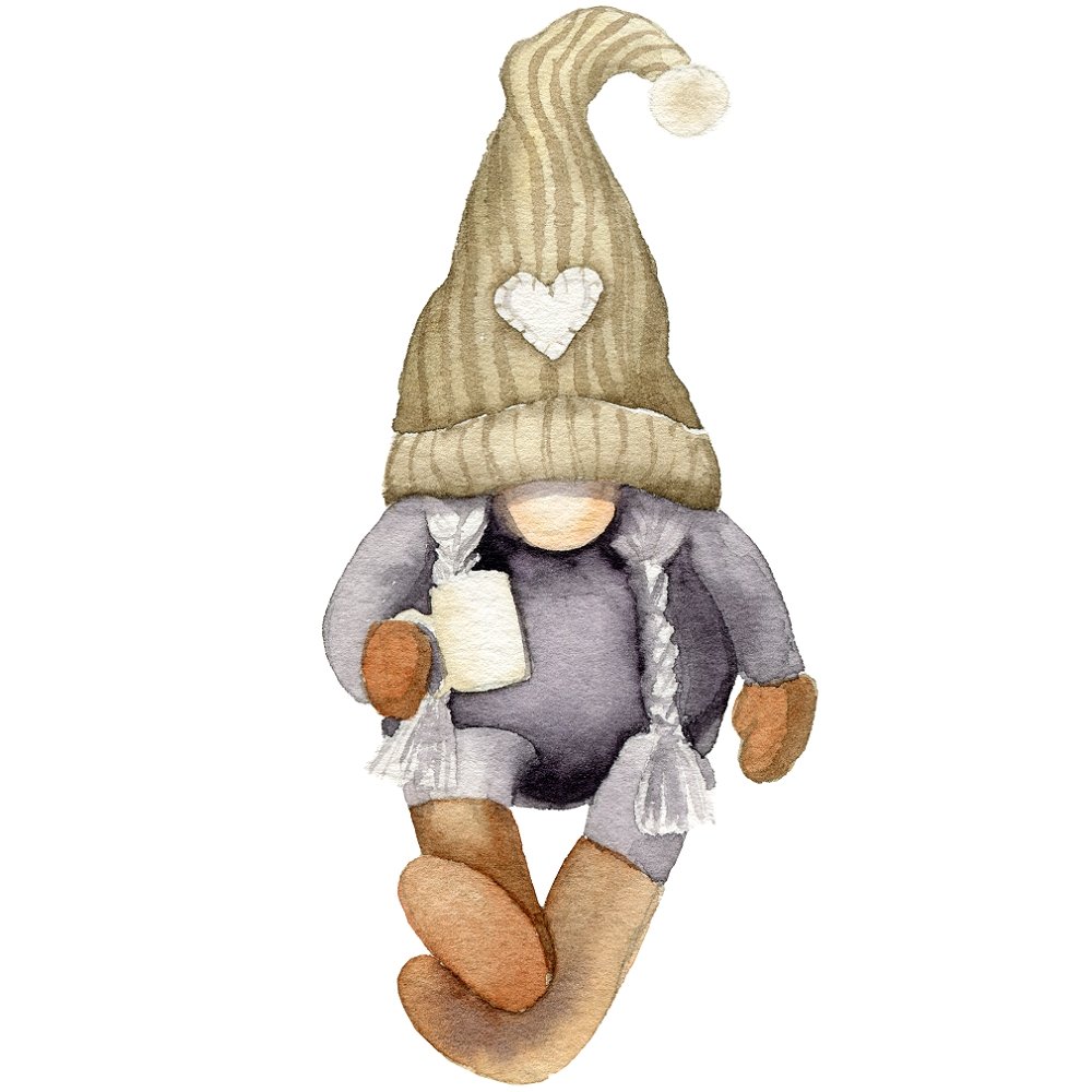 Christmas Farmhouse Gnome #1 Fabric Panel