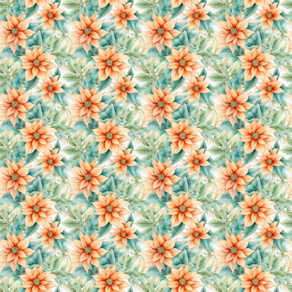 Christmas Gnome Dreams Floral Pattern #2 Fabric