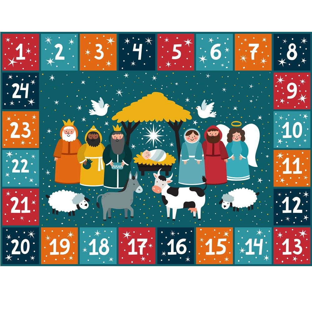 Christmas Nativity Advent Calendar Fabric Panel