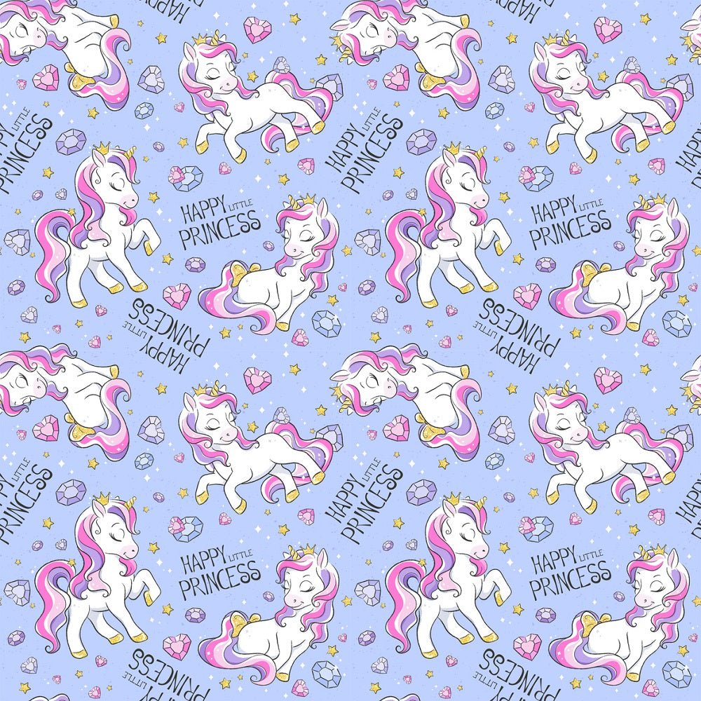 Unicorns and Diamonds Follow Your Dreams Fabric - Blue