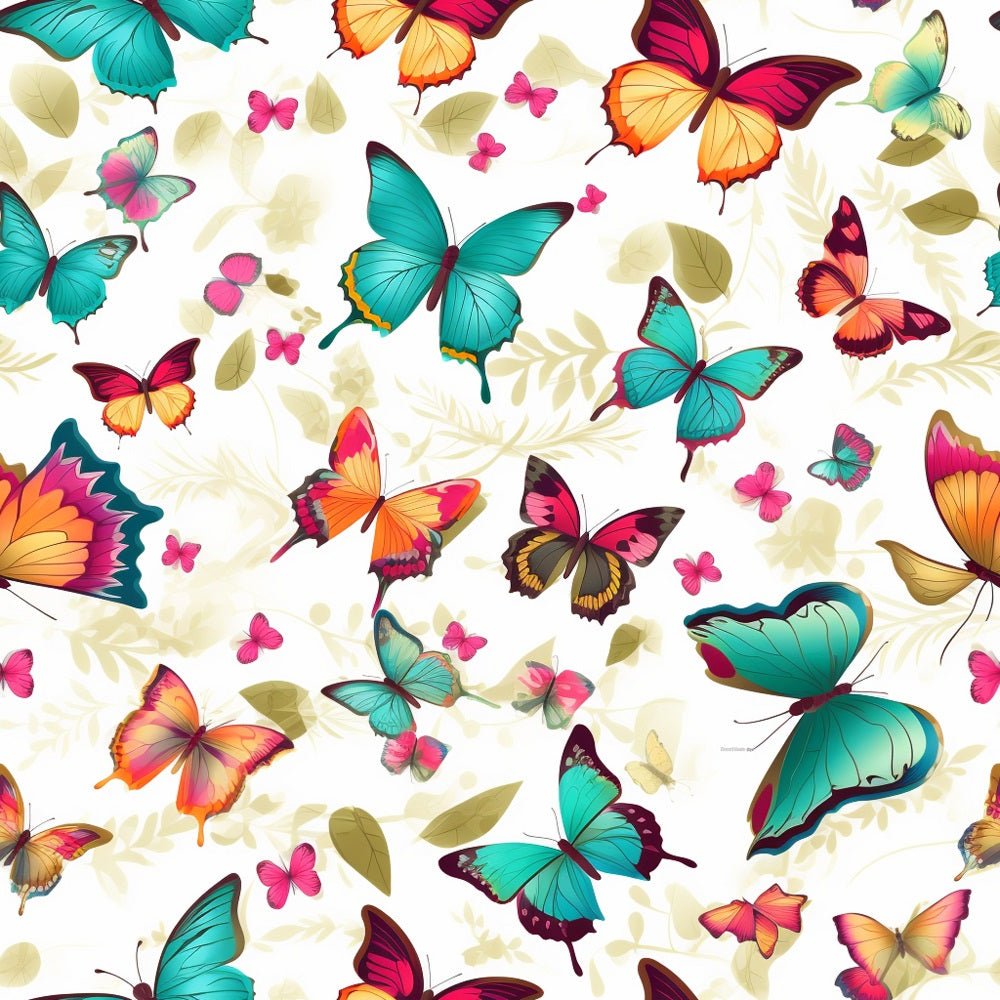 Vibrant Watercolor Butterflies #7 Fabric