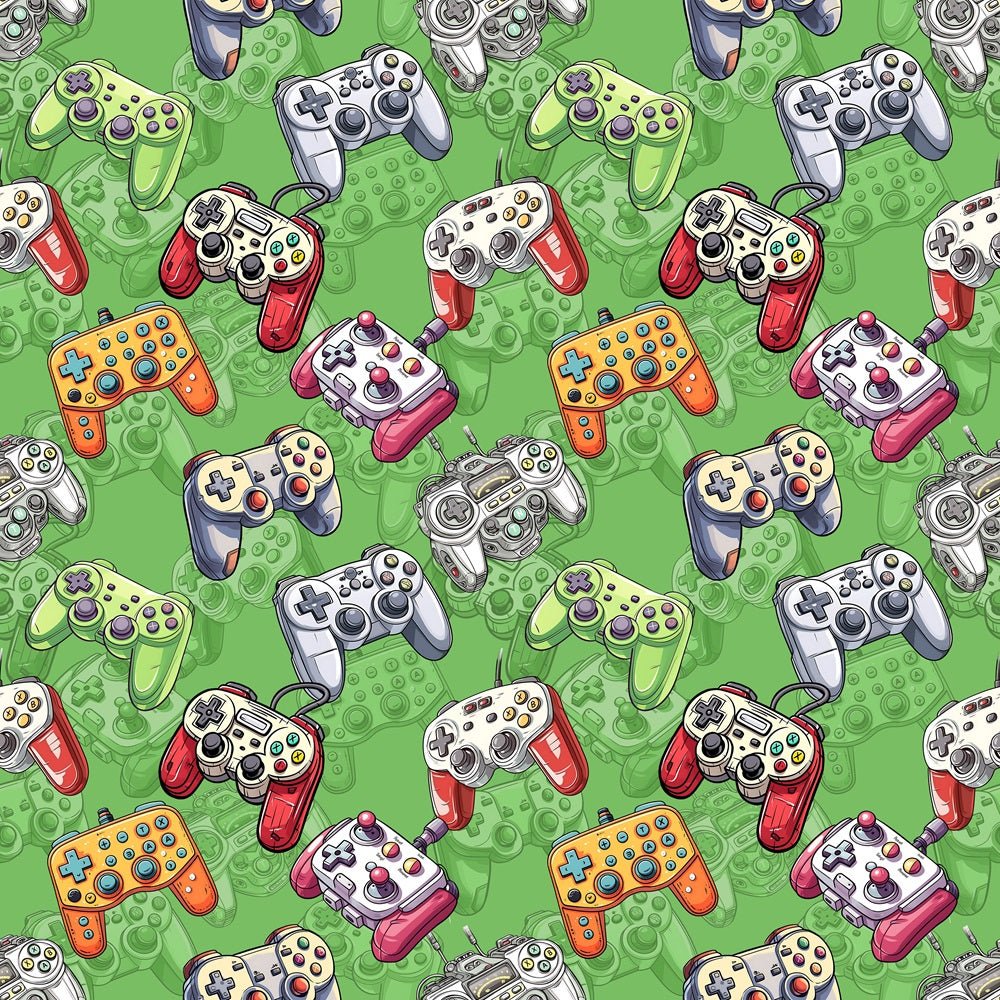 Video Game Controller Fabric - Green