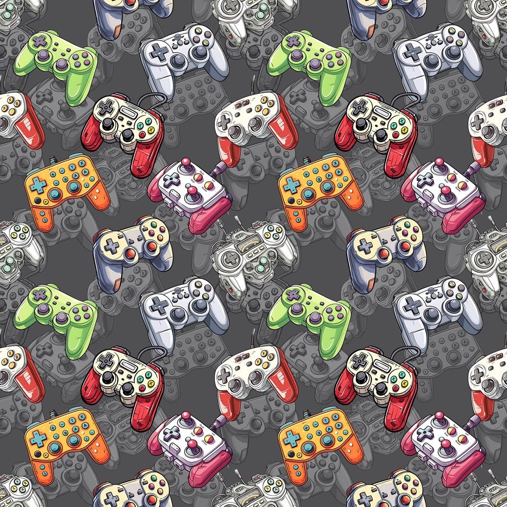 Video Game Controller Fabric - Grey
