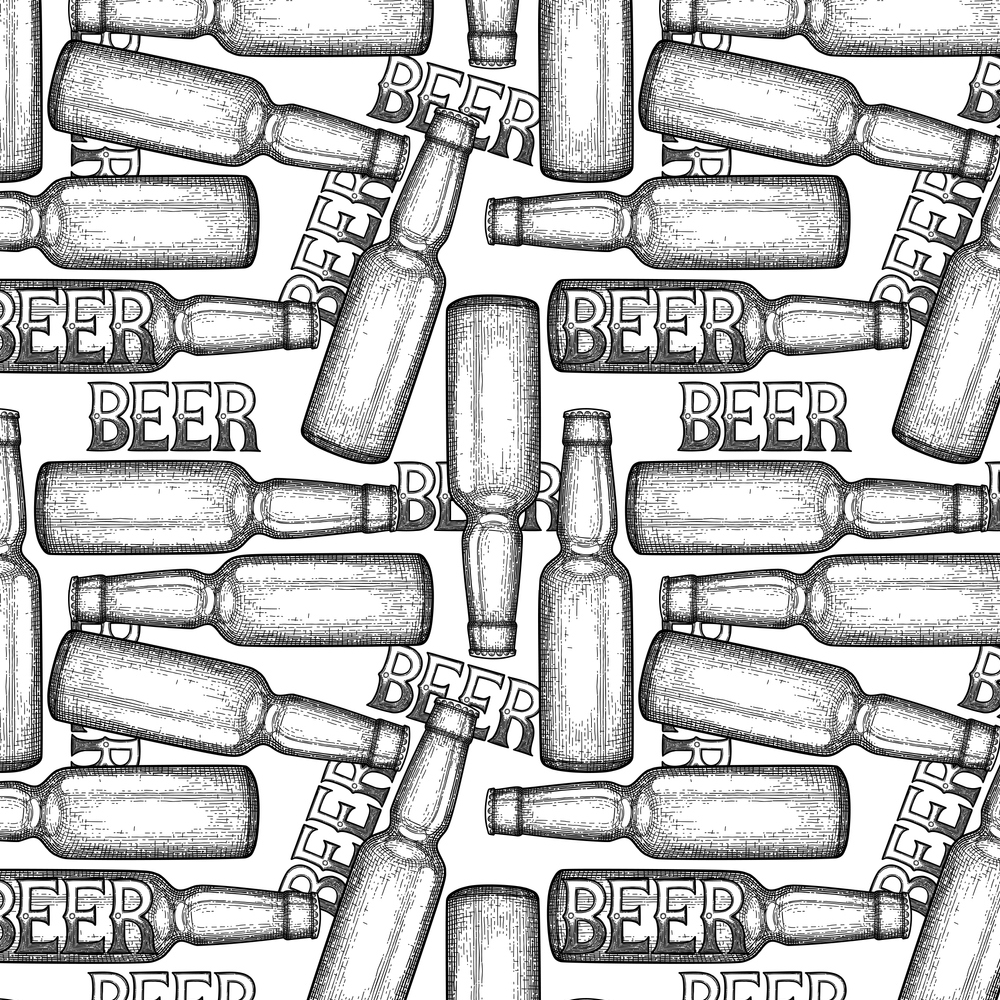 Vintage Beer Bottle Fabric