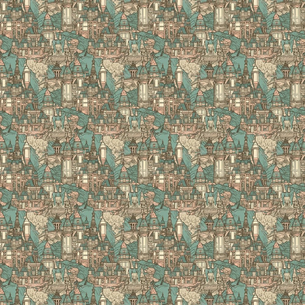Vintage Fairytale Pattern #6 Fabric