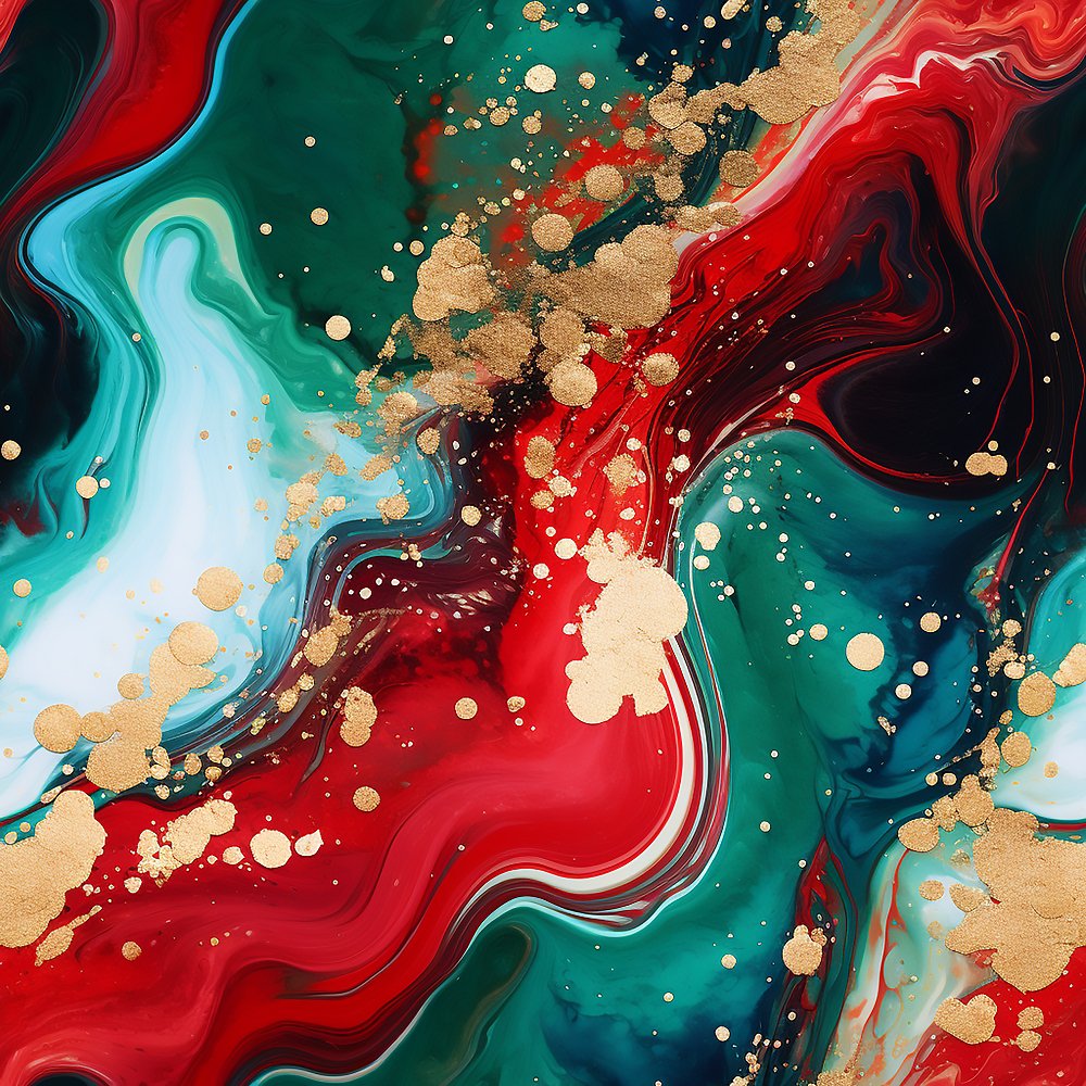 Christmas Abstract Marble Pattern #13 Fabric