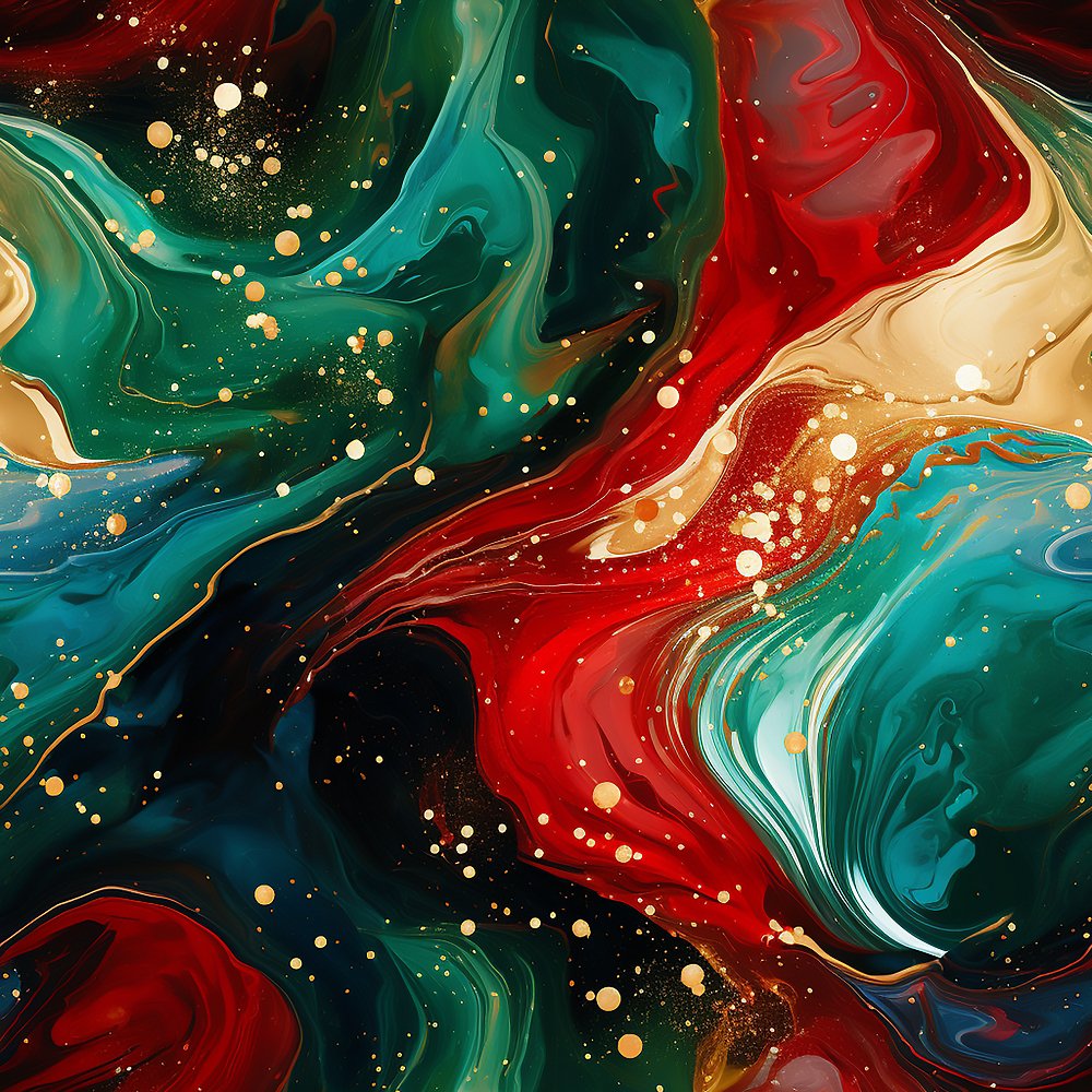 Christmas Abstract Marble Pattern #2 Fabric