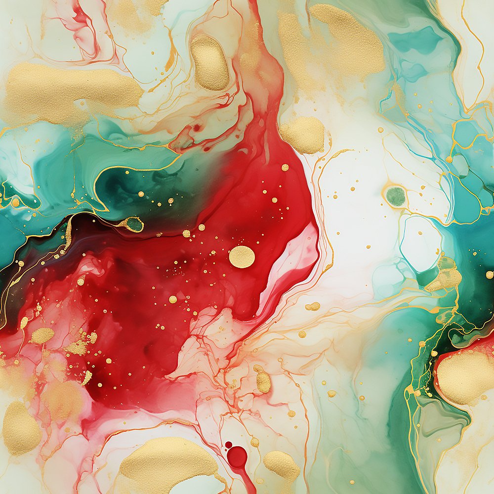 Christmas Abstract Marble Pattern #4 Fabric