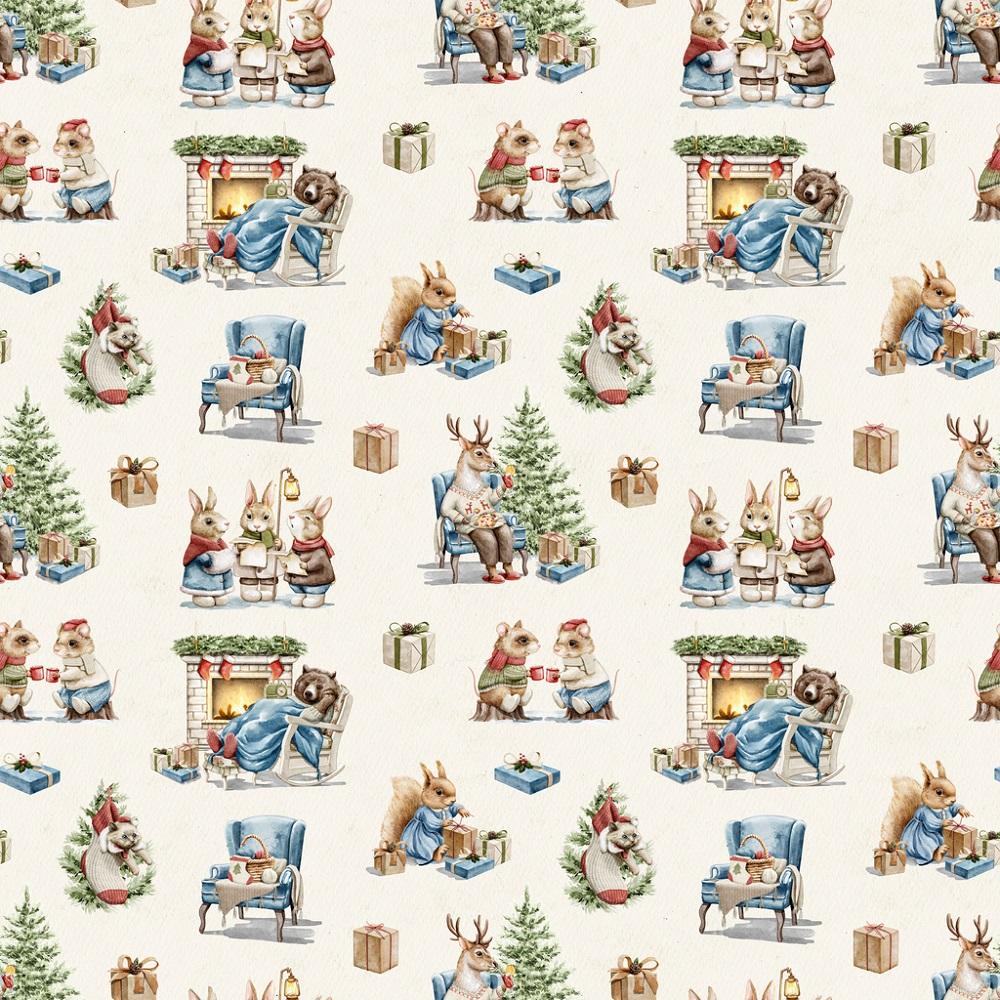 Christmas Activities Fabric - Cream