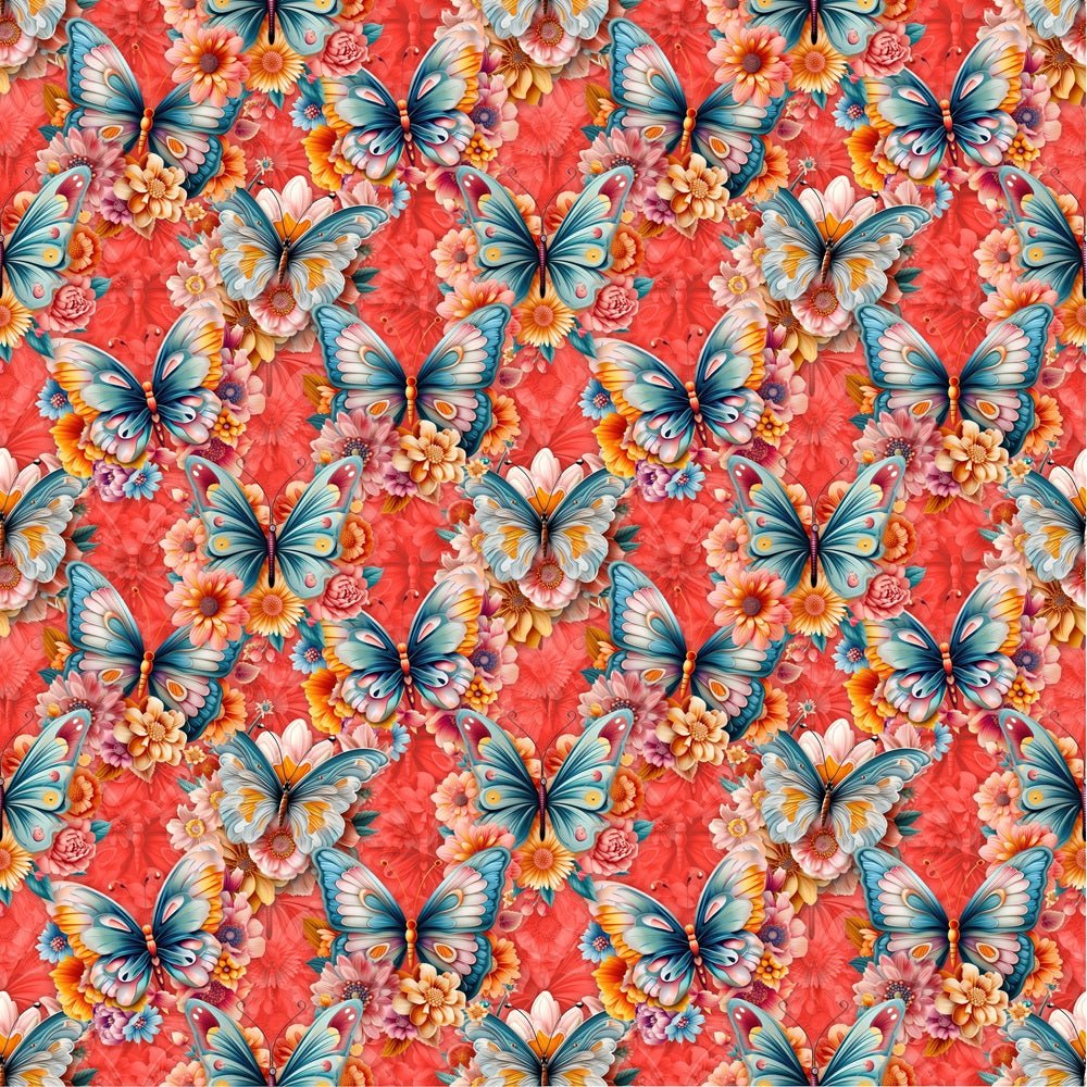 Vibrant Butterflies & Floral Fabric