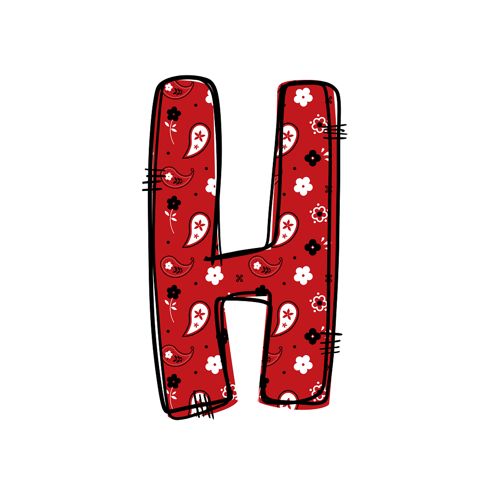 Western Cowboy ''H'' Paisley Fabric Panel