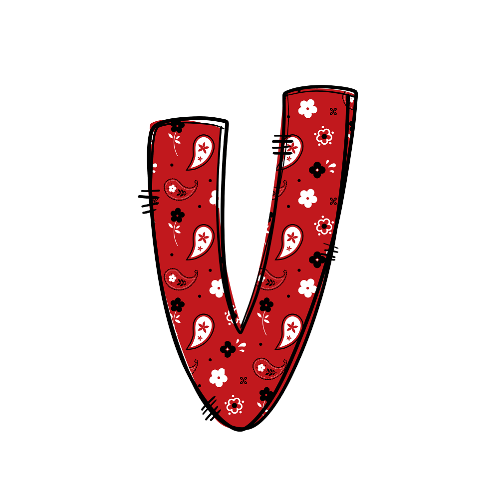 Western Cowboy ''V'' Paisley Fabric Panel