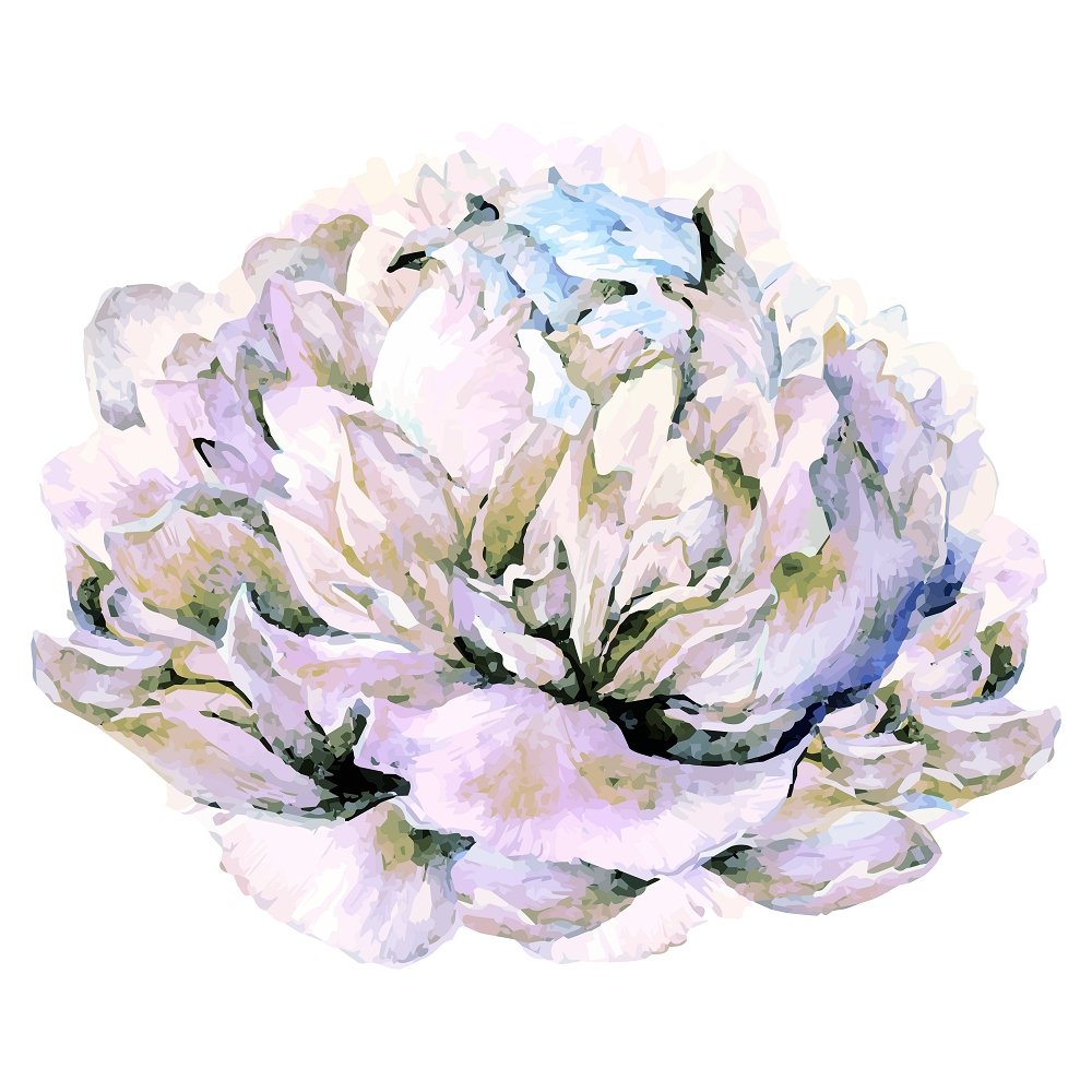 White Peony Fabric Panel Variation 1