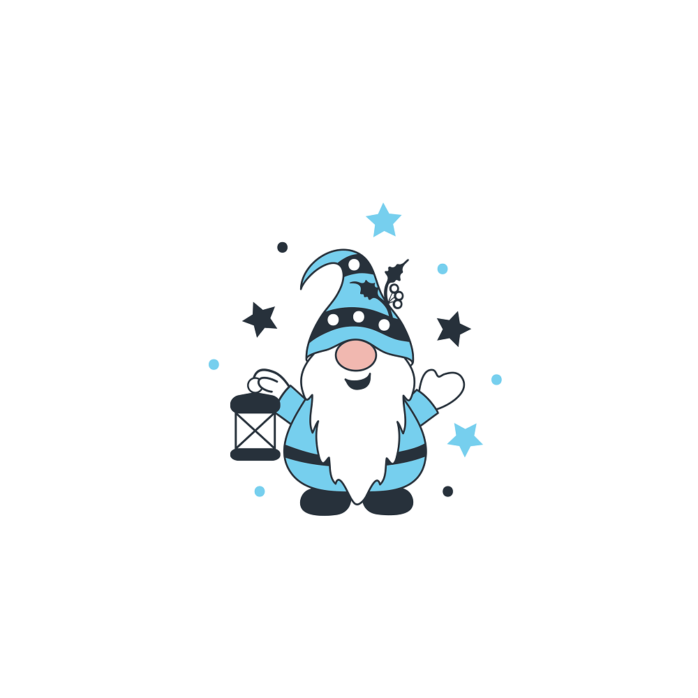 Winter Wonderland Gnome & Stars Fabric Panel