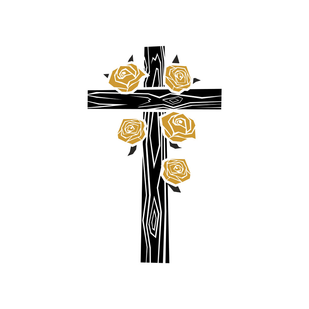 Wooden Cross Fabric Panel - Black