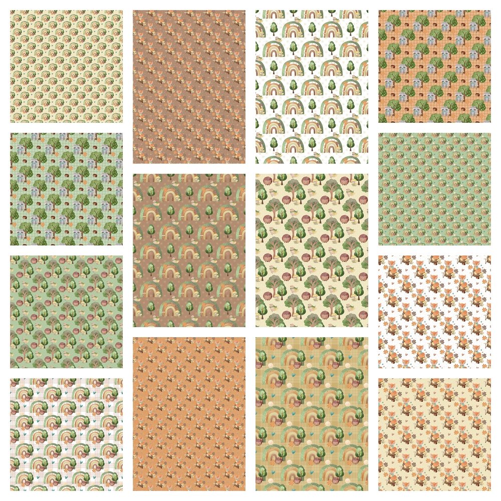 Woodland Animals Fat Quarter Bundle - 14 Pieces