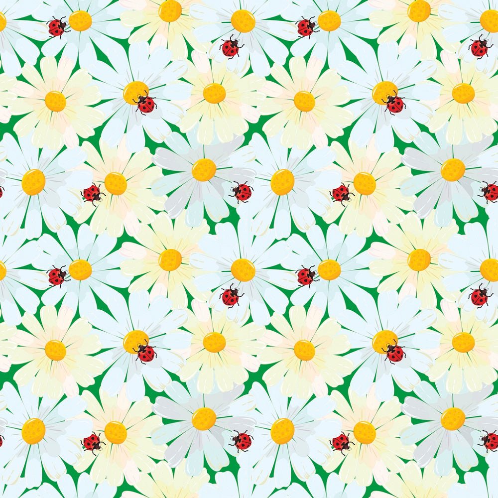 Chamomile Flowers & Ladybugs Fabric