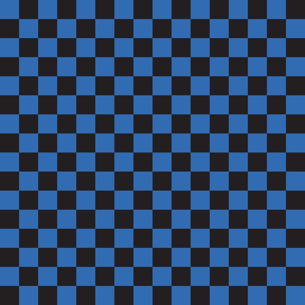 Checkered Basics Fabric - Blue on Black