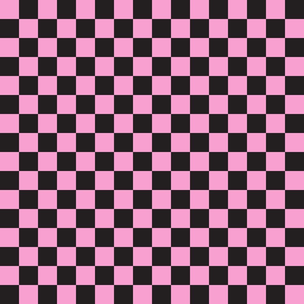Checkered Basics Fabric - Cupid Pink on Black