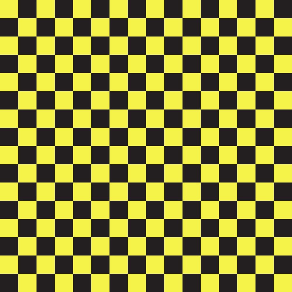 Checkered Basics Fabric - Yellow on Black