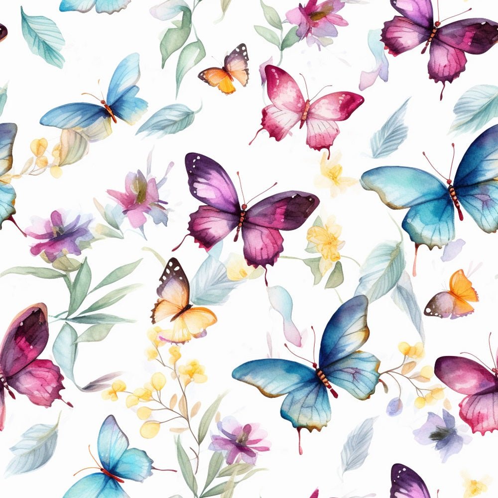 Watercolor Butterflies Pattern #14 Fabric