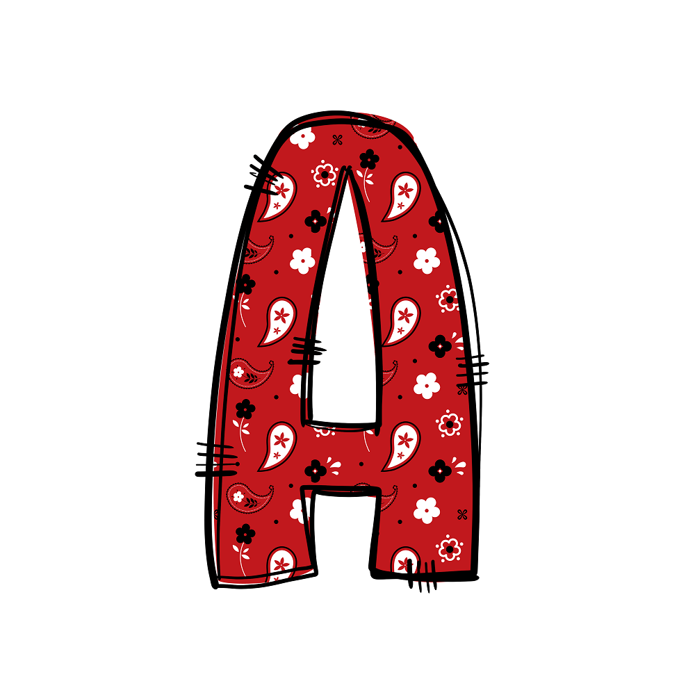 Western Cowboy ''A'' Paisley Fabric Panel