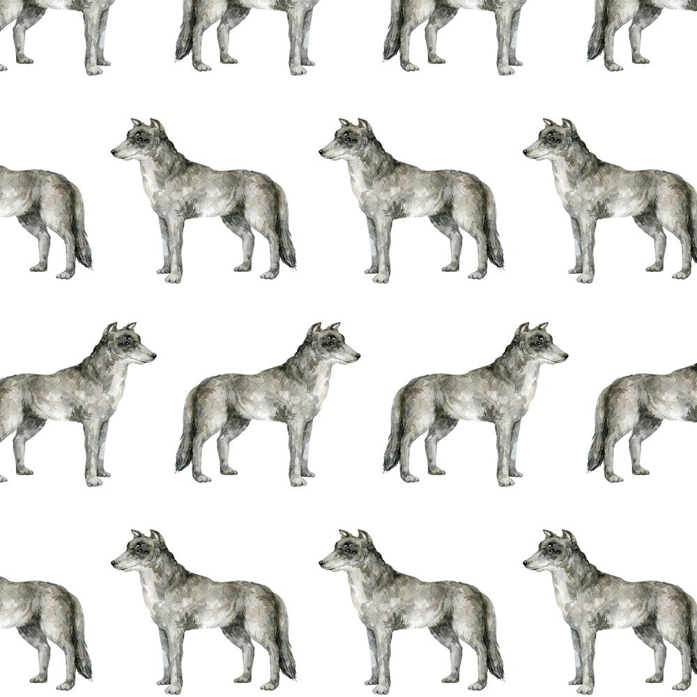 Wild Grey Wolf Fabric