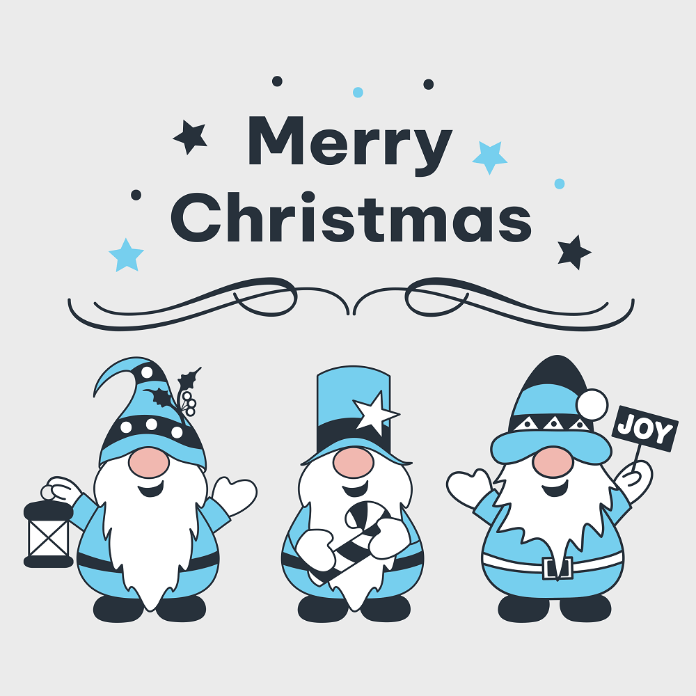 Winter Wonderland Christmas Gnomes Fabric Panel