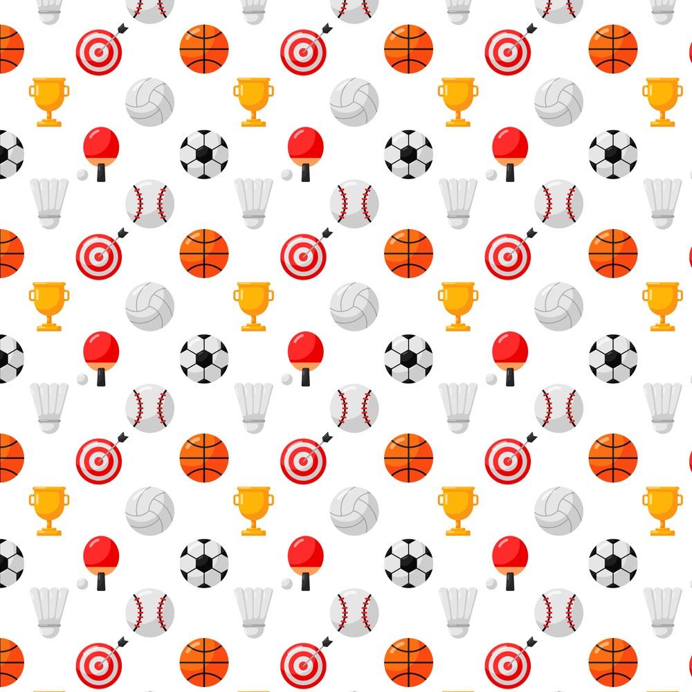 Cartoon Sports Icons Fabric