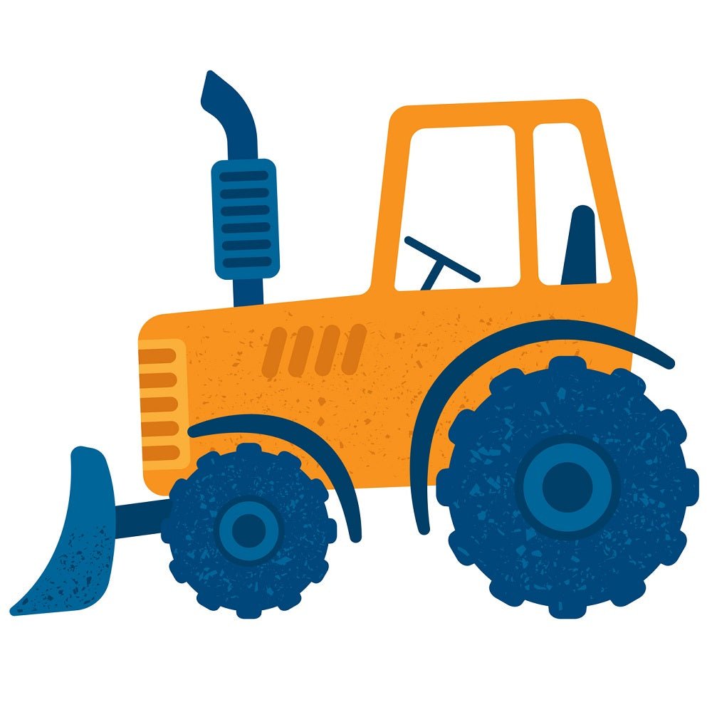 Cartoon Yellow Tractor Fabric Panel