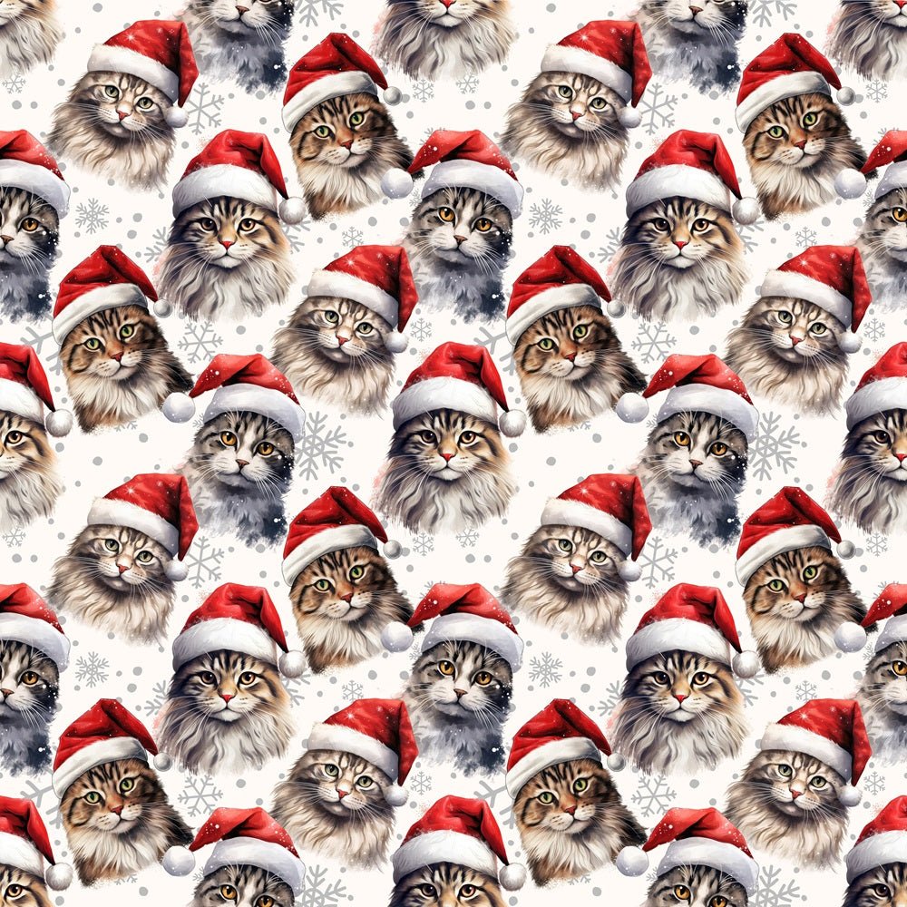 Cats in Santa Hats Fabric