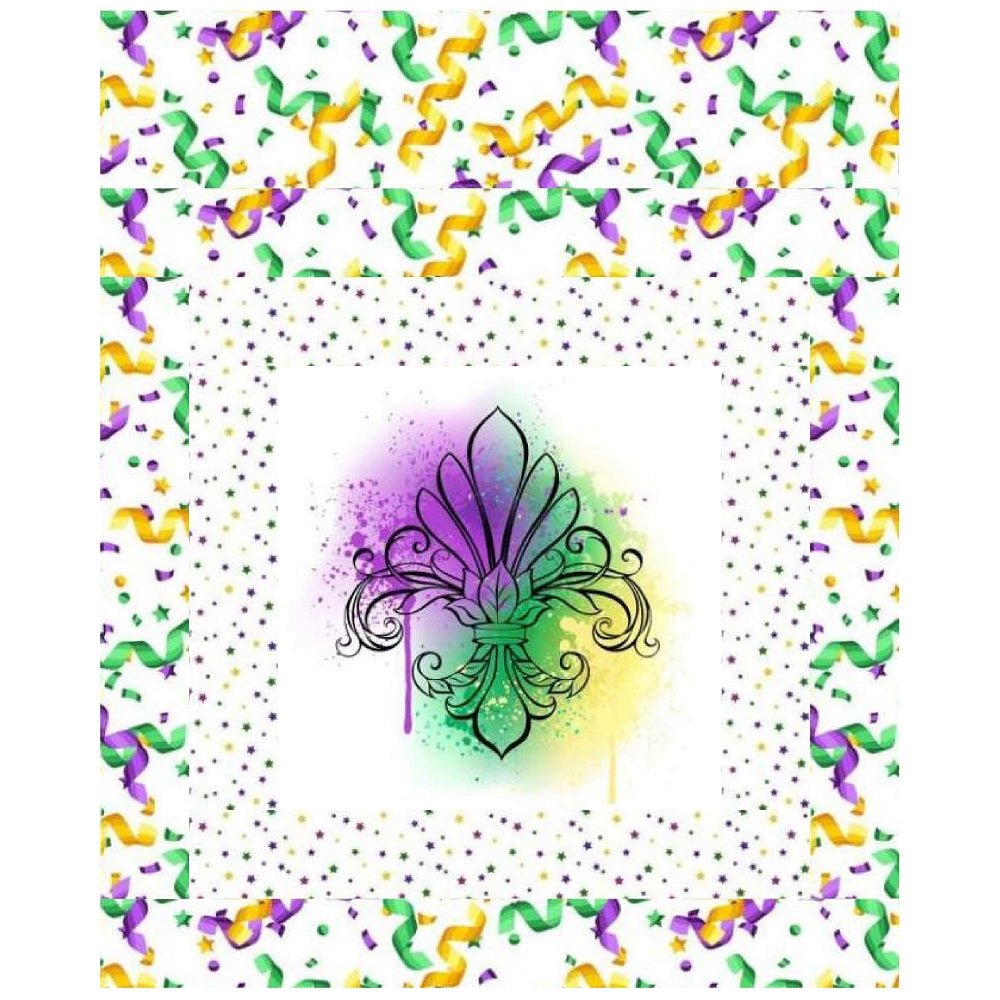 Celebrate Mardi Gras Mini Wall Hanging 9" x 9"