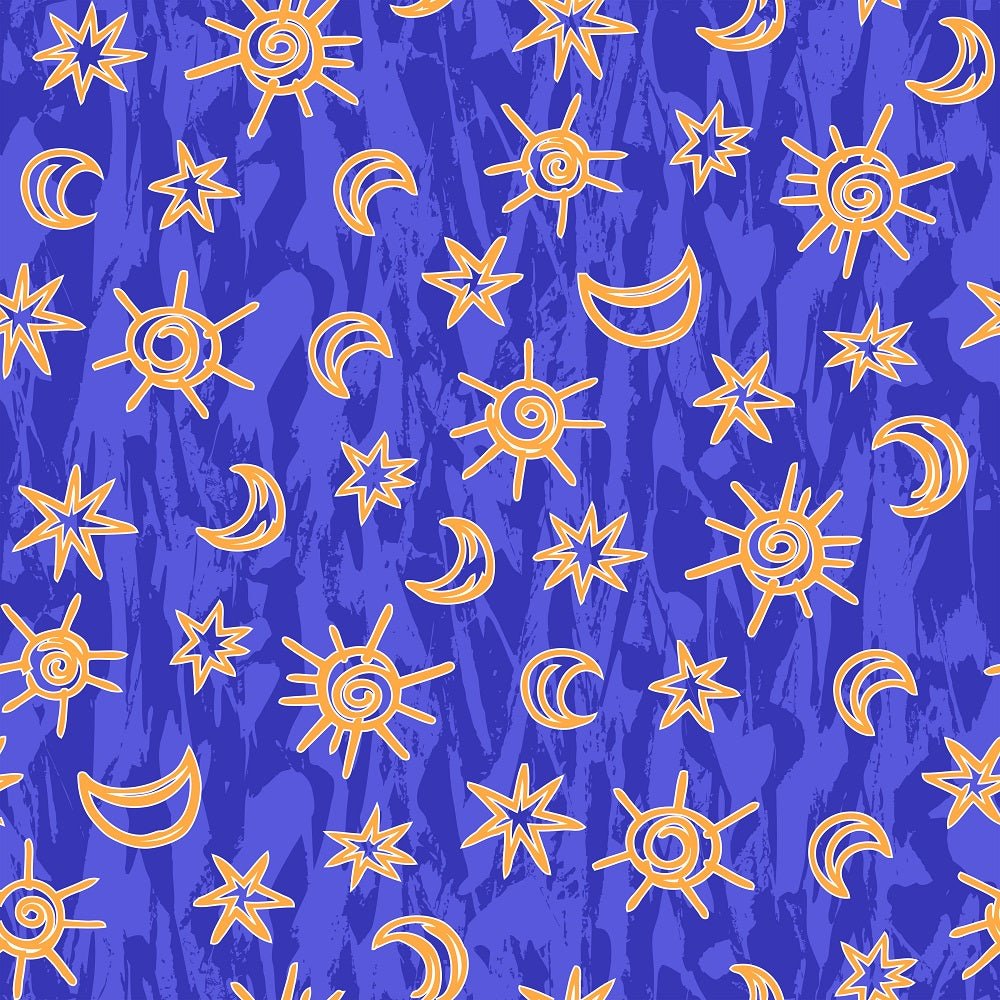 Celestial Grunge Fabric - Blue