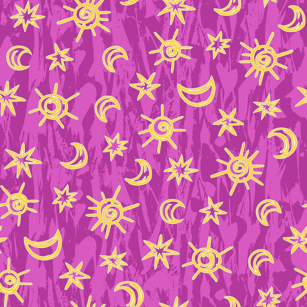 Celestial Grunge Fabric - Purple