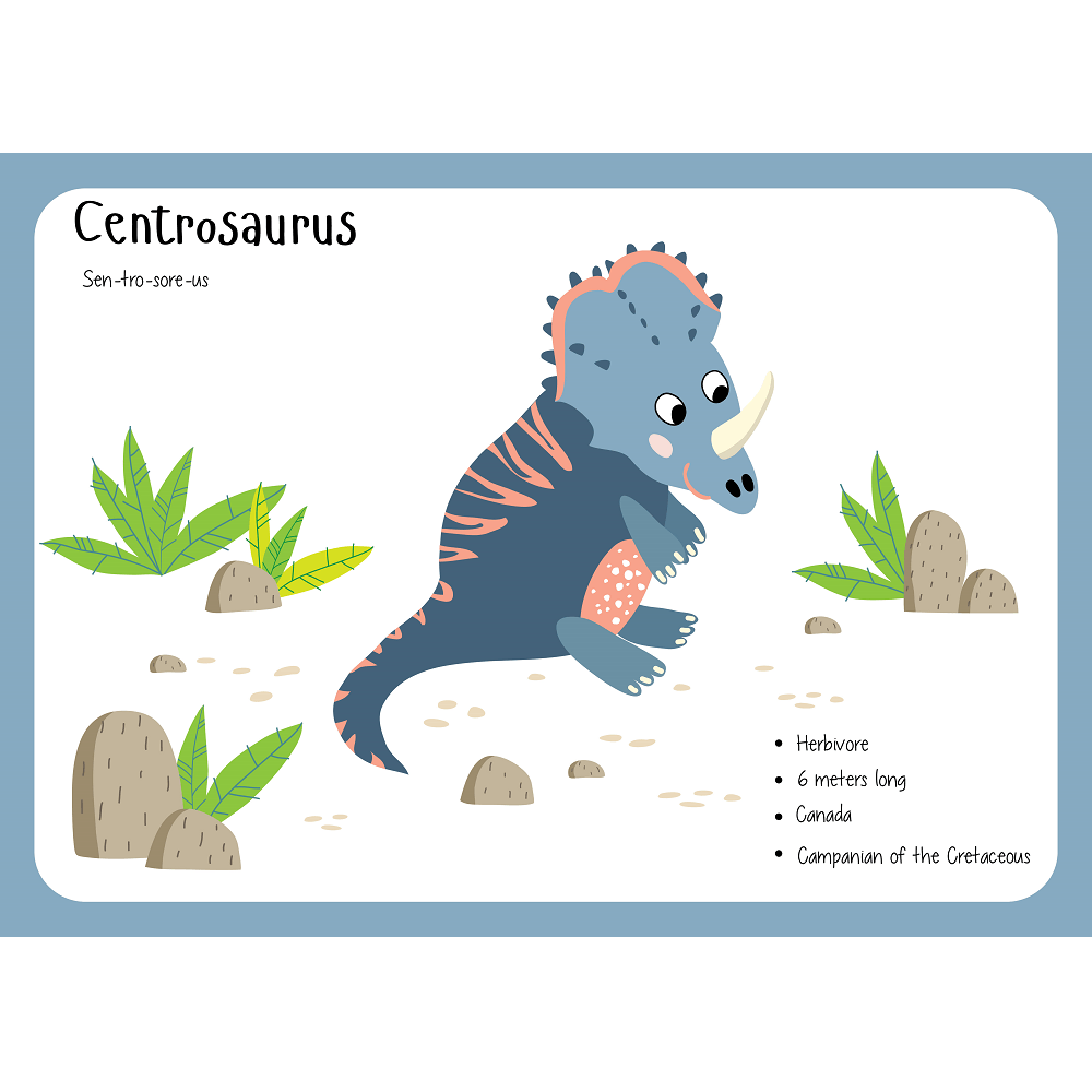 Centrosaurus Flash Card Fabric Panel